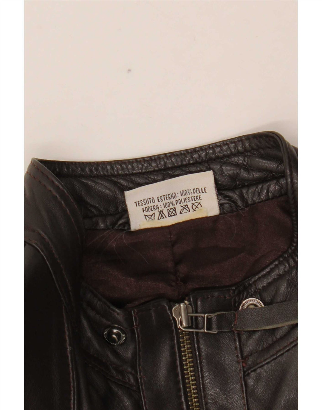 In Extenso Chaqueta Bomber de Cuero para Mujer UK 40 XL Marrón