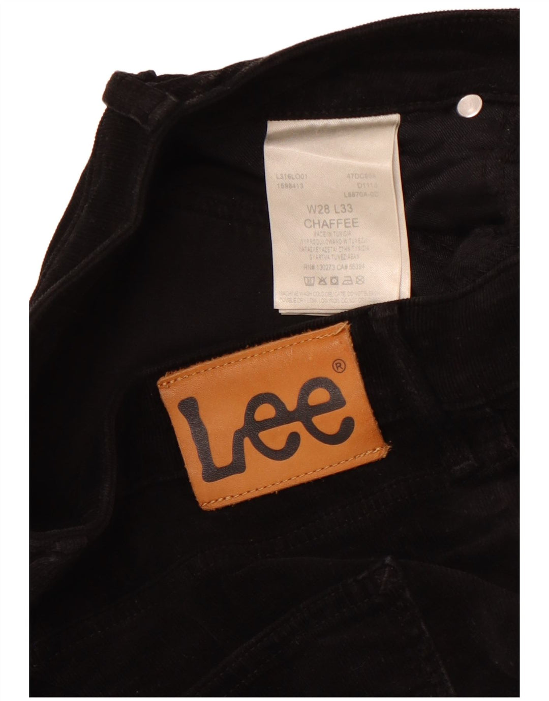 Pantalones de pana acampanados Chaffee para mujer LEE W28 L33 Algodón negro