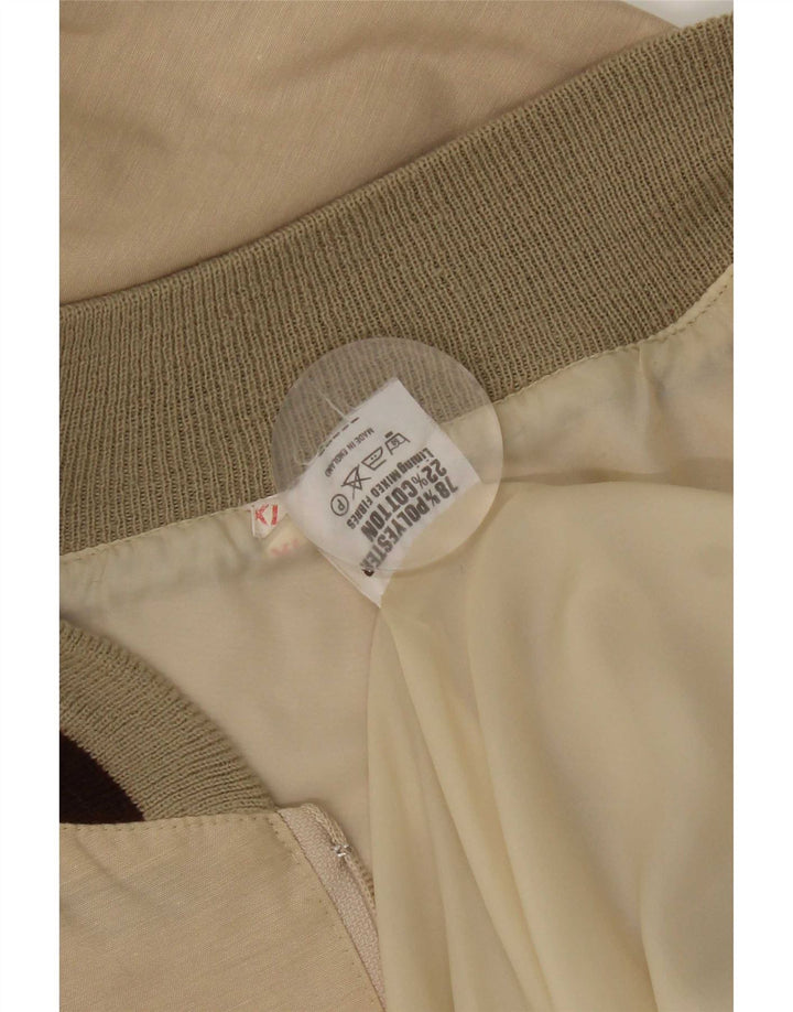 Vintage hombres bomber chaqueta Reino Unido 42 XL beige colorblock poliéster