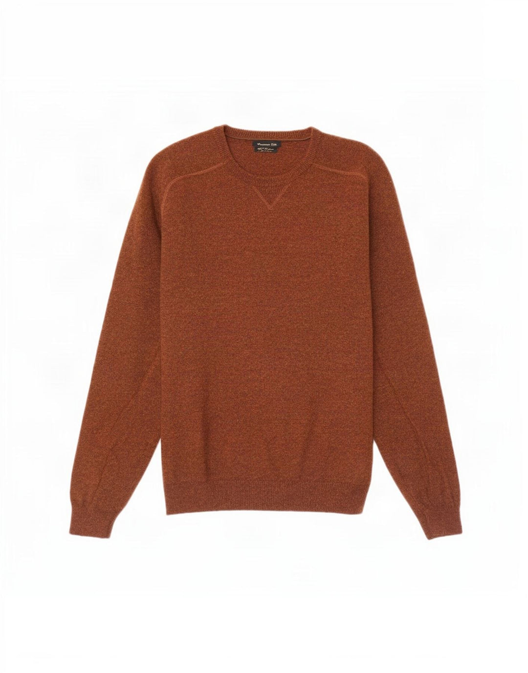 Jersey Massimo Dutti Hombre Cuello Redondo Lana Marrón Medio