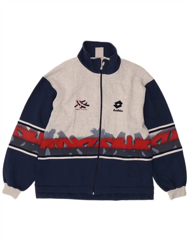 Lotto Chaqueta de chándal para hombre UK 40/42 Large Azul marino Colorblock