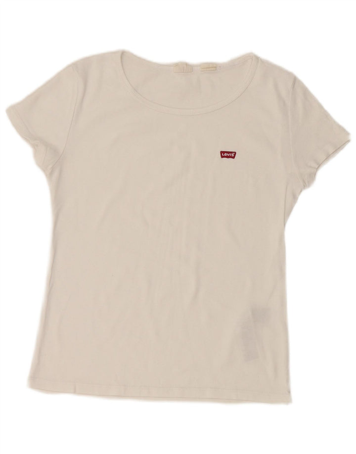 LEVI'S Camiseta para mujer Top UK 12 Medium White Cotton