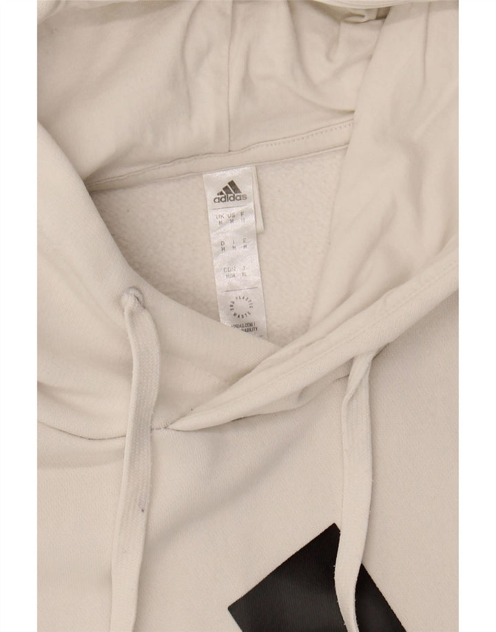 ADIDAS Mens Graphic Hoodie Jumper Medium White Cotton Vintage Adidas and Second-Hand Adidas from Messina Hembry 