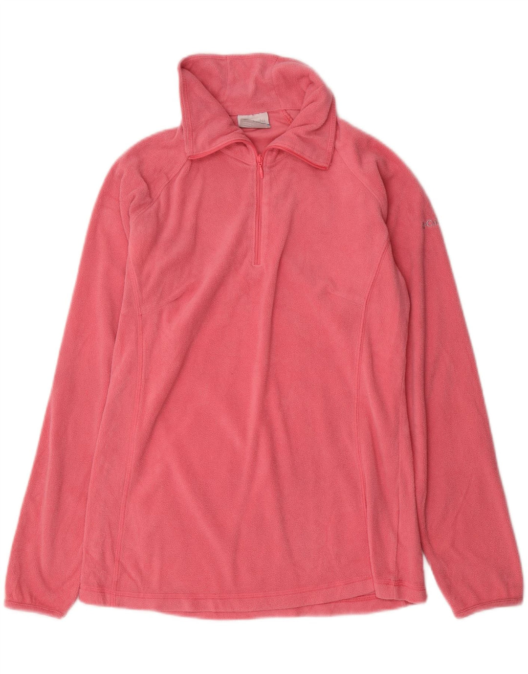 COLUMBIA Jersey polar con cuello y cremallera para mujer UK 40 Poliéster rosa medio