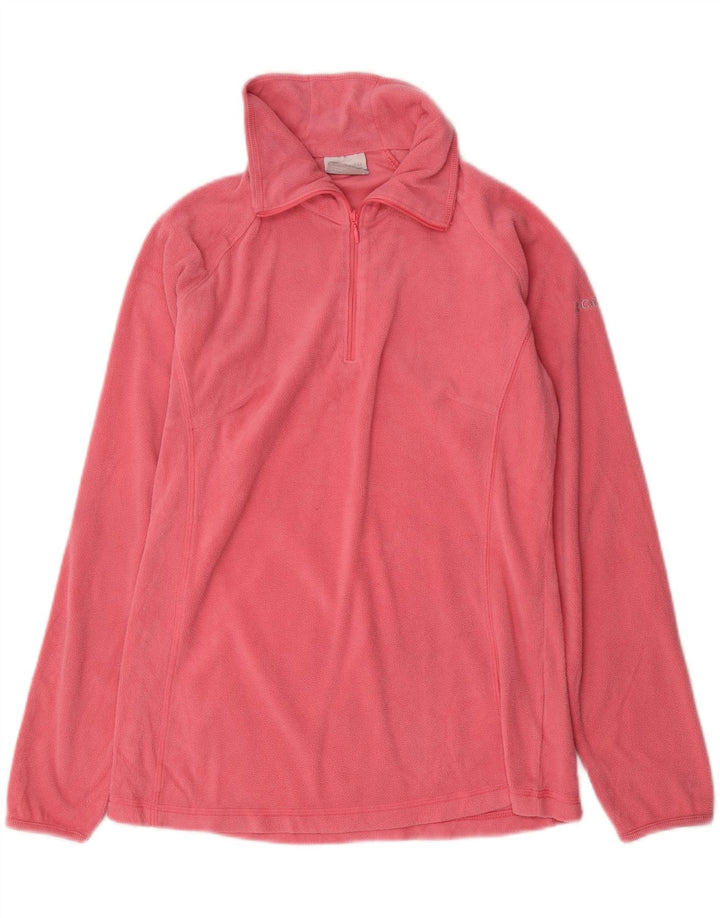 COLUMBIA Jersey polar con cuello y cremallera para mujer UK 40 Poliéster rosa medio