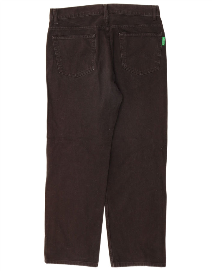 BENETTON Vaqueros rectos para hombre W34 L29 Algodón negro