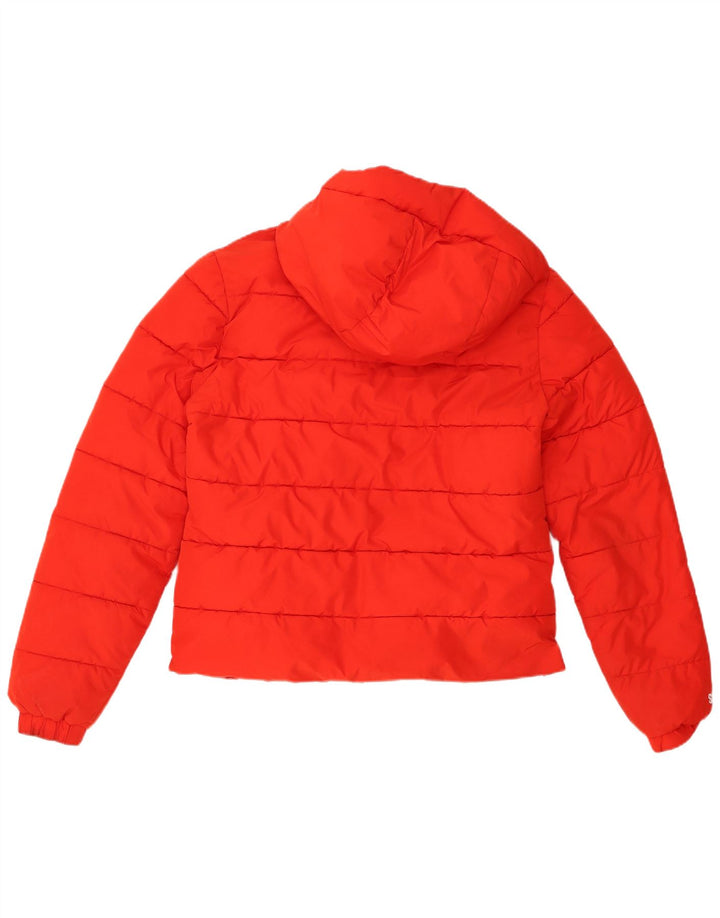 Superdry Chaqueta Acolchada Con Capucha Para Mujer UK 42 Poliéster Rojo Mediano