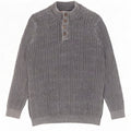 Joe Browns Suéter tipo jersey con cuello y botones para hombre, talla 2XL, algodón gris