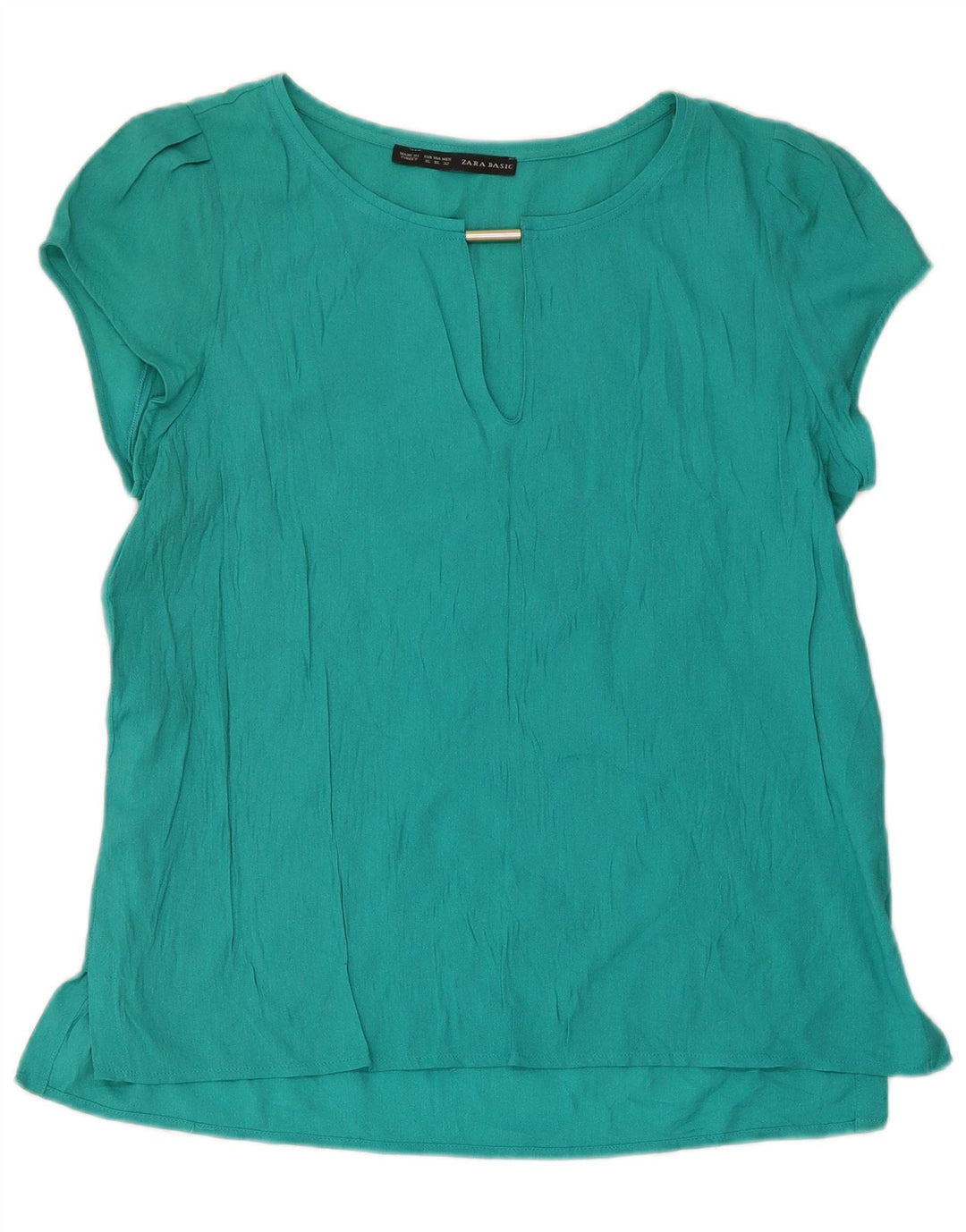 Zara Mujer Blusa Top UK 40 XL Turquesa