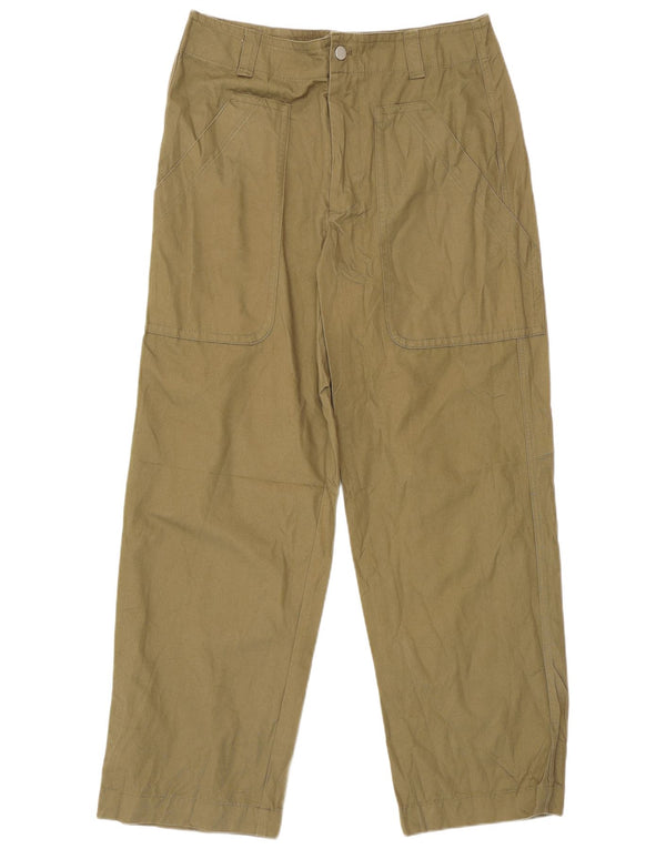 Zara Mens Pantalones Casuales Rectos EU 40 Medium W31 L30 Caqui Algodón