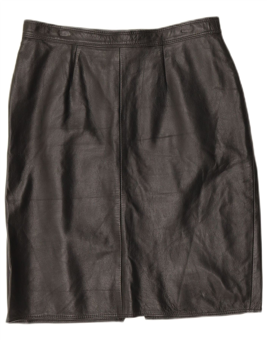 VINTAGE Falda de cuero para mujer W30 Cuero negro medio