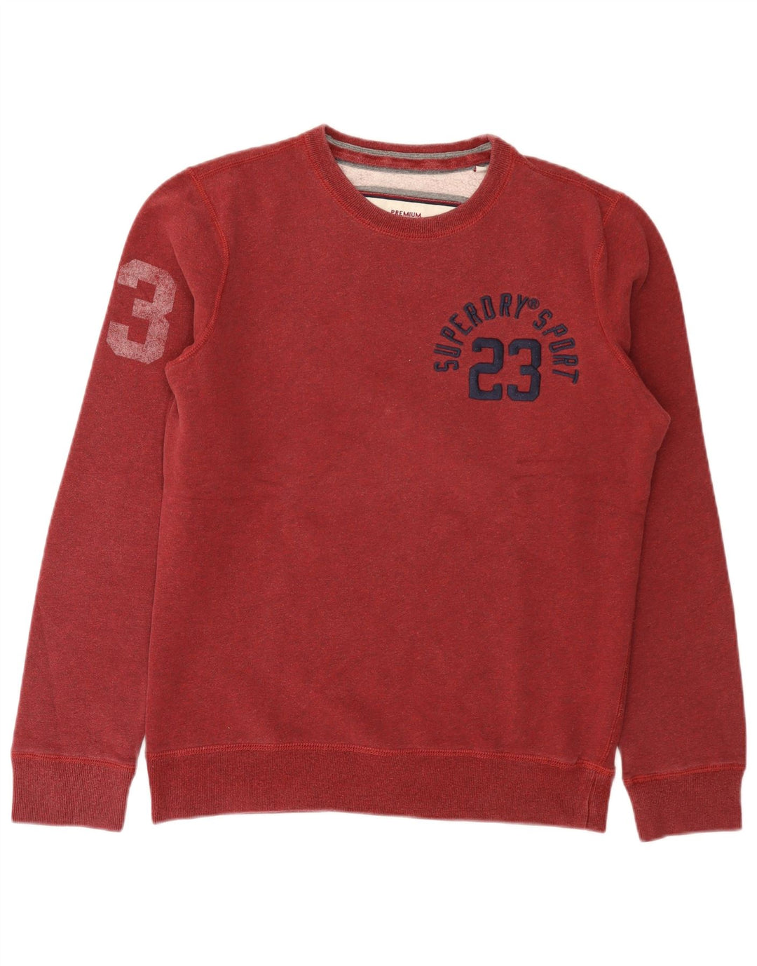 Superdry Hombre Sudadera Gráfica Jersey De Algodón Burdeos Medio