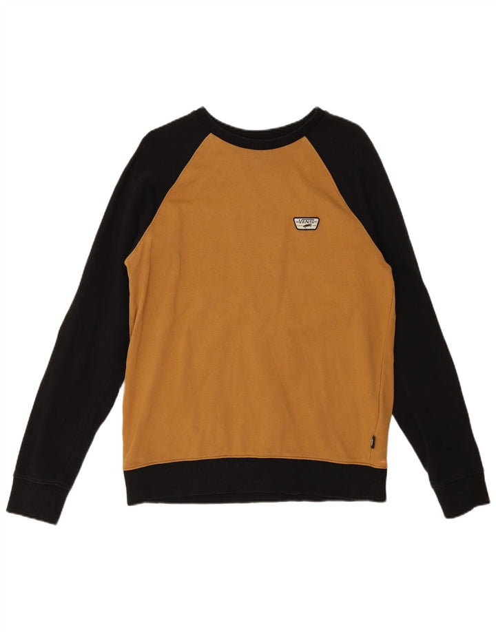 Vans Hombre Sudadera Jumper Algodón Colorblock Marrón Medio