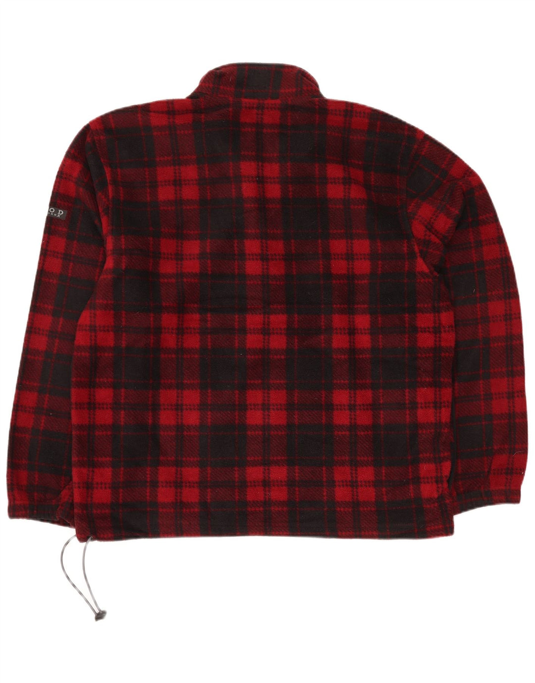 Izod Jersey de forro polar con cuello y cremallera para hombre Poliéster a cuadros rojos grandes