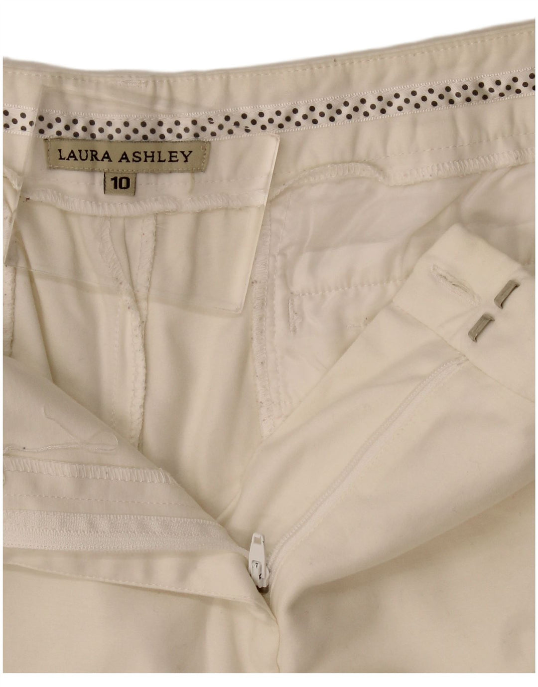 Laura Ashley Bermudas para Mujer US 10 Grande W32 Algodón Blanco