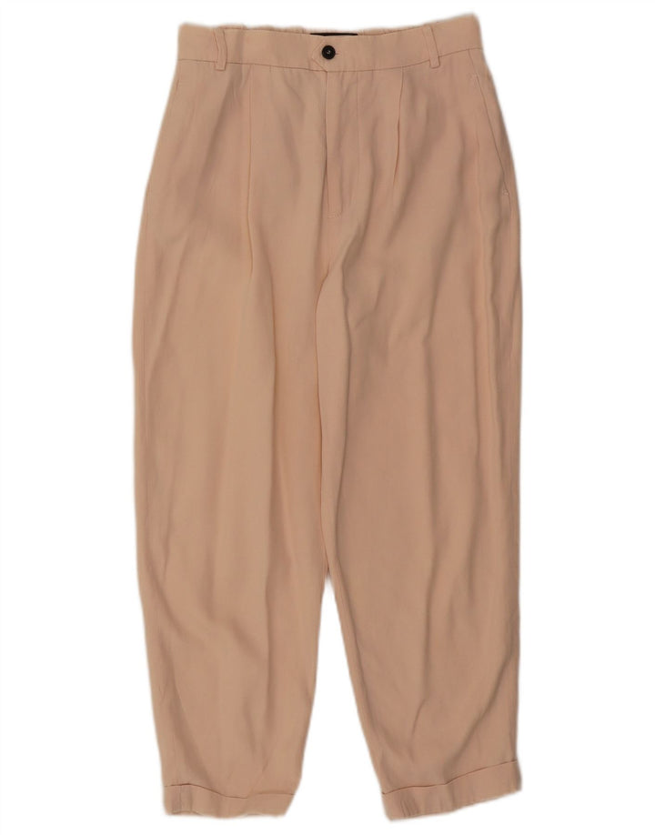 Zara Mujer Pantalones Capri Pegged Pequeño W26 L22 Beige