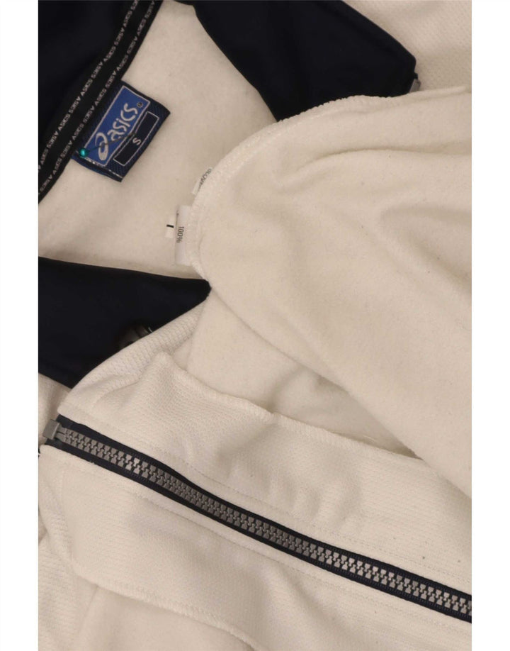 Asics Hombre Chándal Top Chaqueta Pequeña Blanco Colorblock Poliéster Deportes