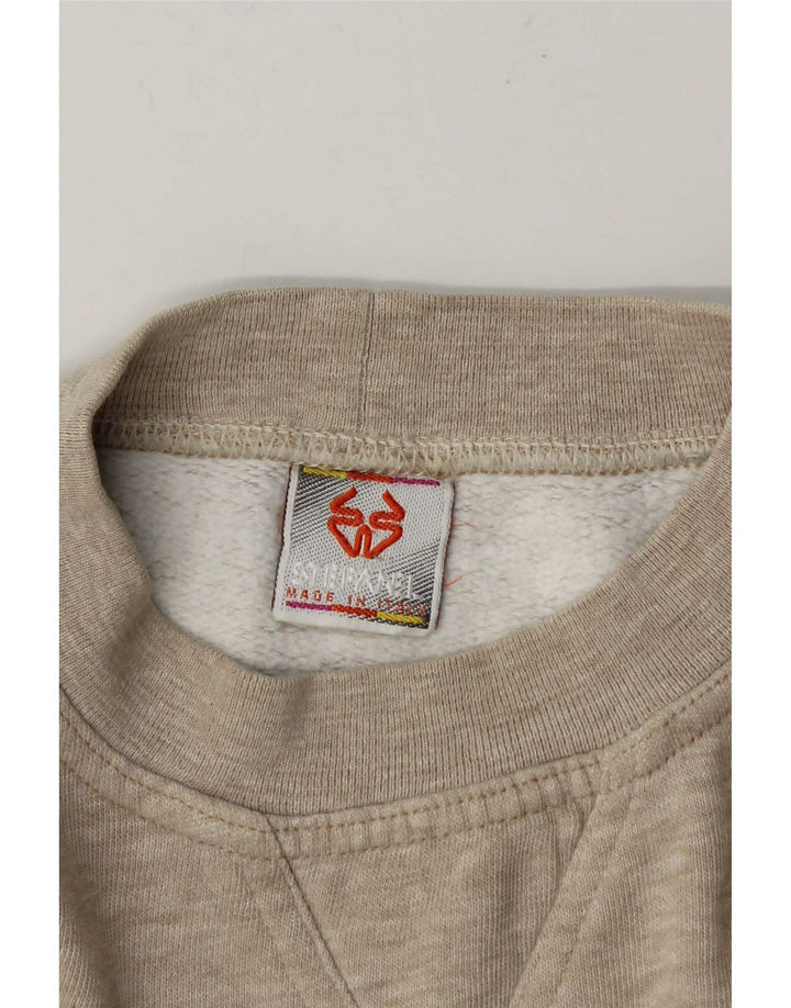 Stefanel - Sudadera con gráfico corto para mujer, talla 40, color gris medio a rayas