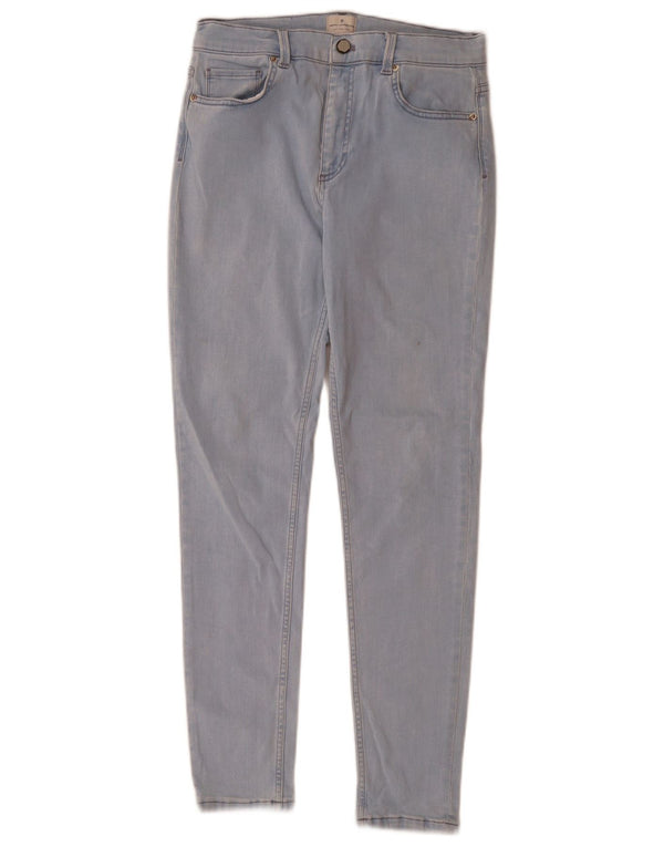 French Connection Vaqueros ajustados para mujer UK 12 Medium W28 L28 Algodón azul