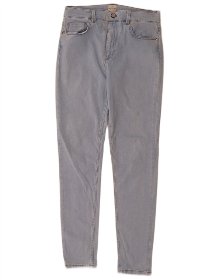 French Connection Vaqueros ajustados para mujer UK 12 Medium W28 L28 Algodón azul