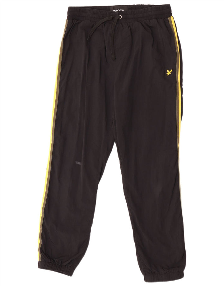 Lyle & Scott Pantalones de chándal para hombre Joggers Large Poliéster negro
