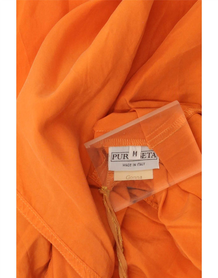 Falda envolvente vintage para mujer mediana W28 seda naranja