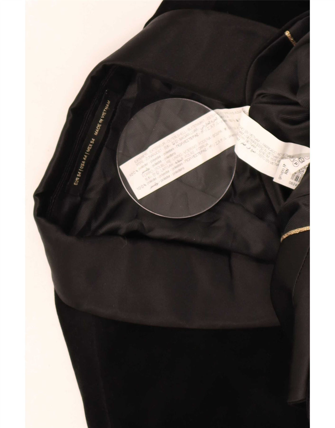 Zara Chaqueta Blazer De Terciopelo Con 1 Botón Para Hombre EU 54 XL Poliéster Negro