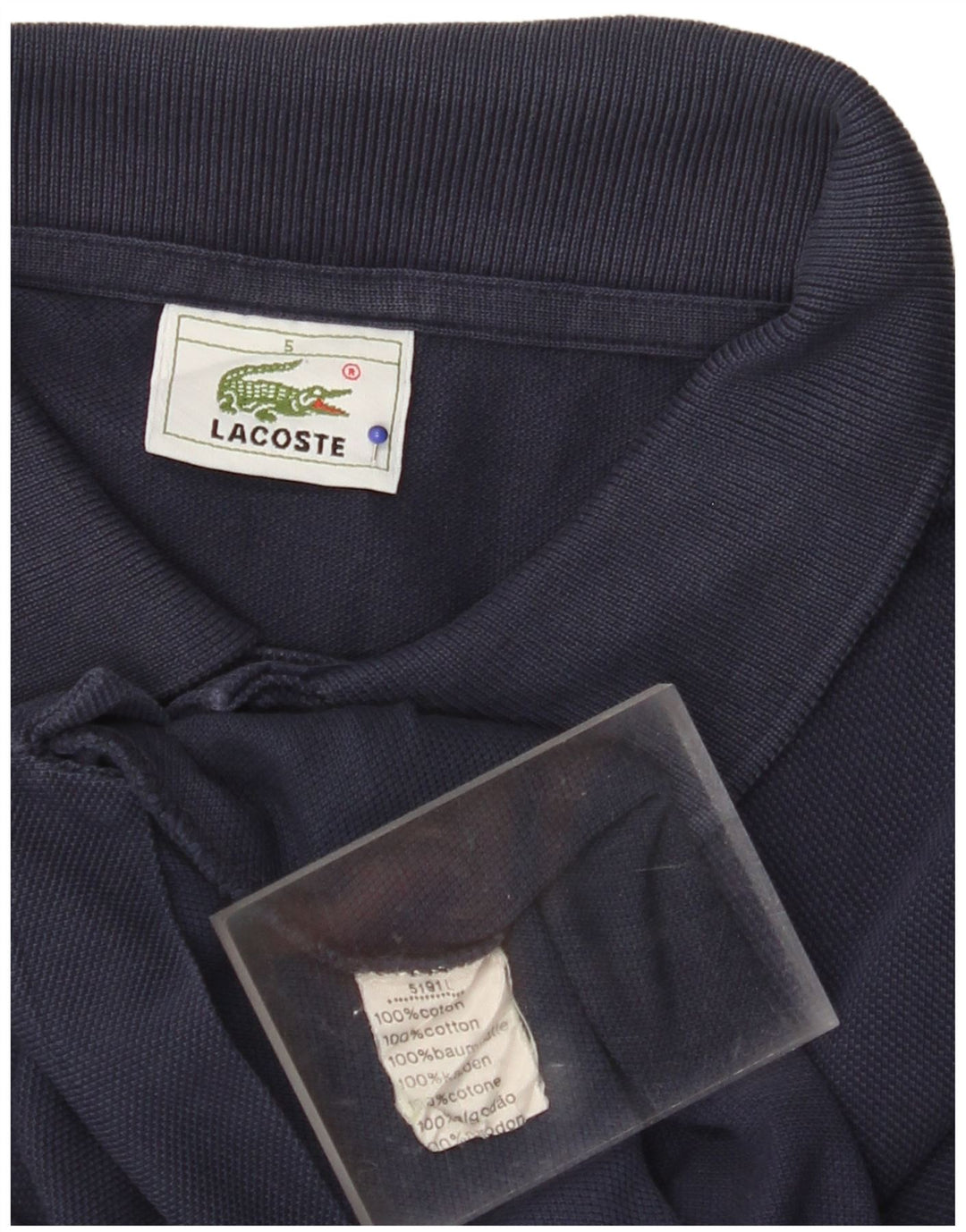LACOSTE Polo para hombre talla 5 grande algodón azul marino