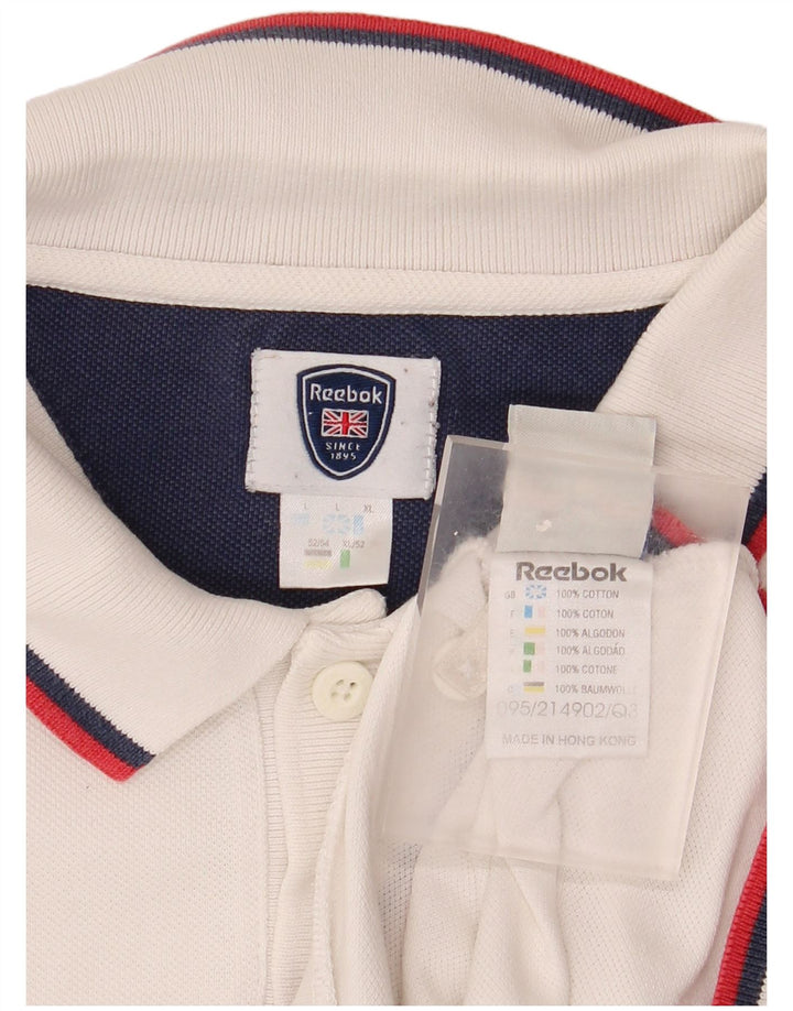 Polo Reebok Hombre Grande Blanco Algodón