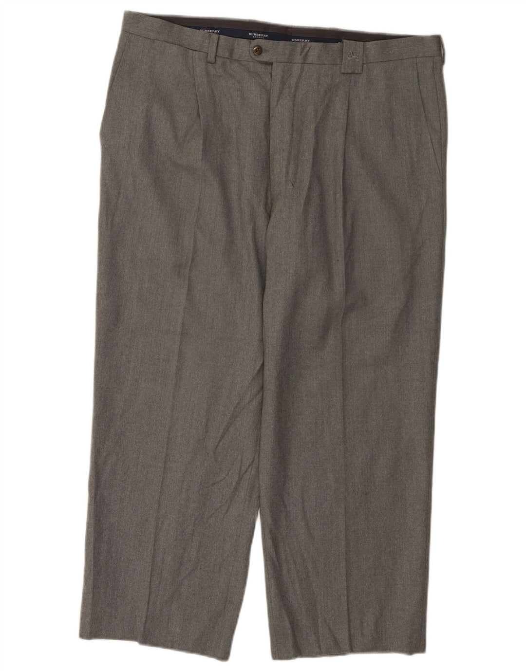 Burberry Pantalón de traje con pinzas para hombre IT 48 Medium W36 L25 Lana virgen gris