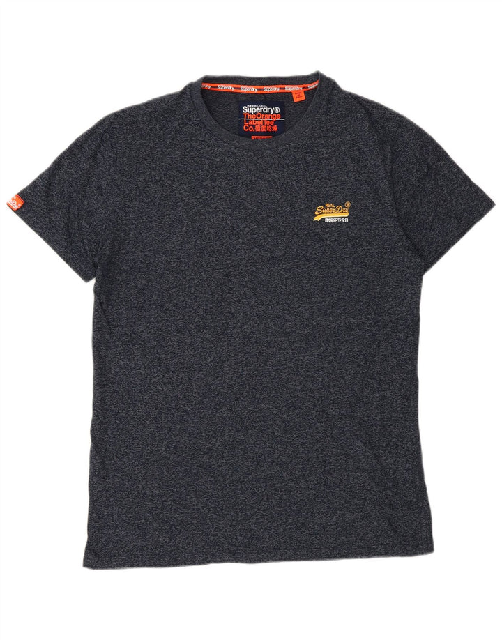 Superdry Camiseta para hombre Top Medium de algodón moteado en azul marino