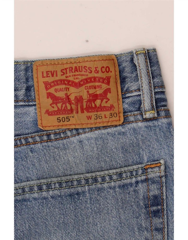 Levi's Jeans rectos desgastados 505 para hombre W36 L30 Azul