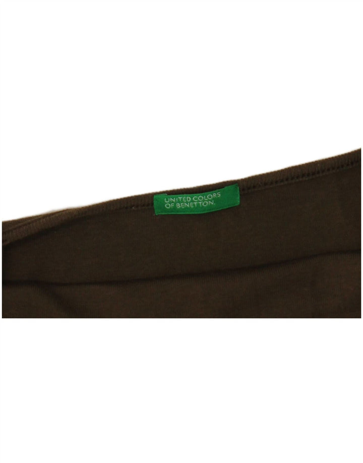 BENETTON Top corto de tirantes para mujer UK 4 XS Caqui