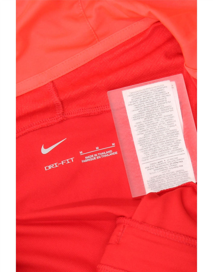 Nike Dri Fit Zip Sudadera con capucha para mujer UK 14 Mediano Rojo Geométrico Poliéster