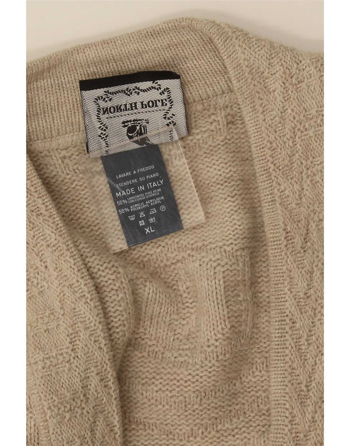 Suéter tipo cárdigan para hombre North Pole XL Lana de cordero beige