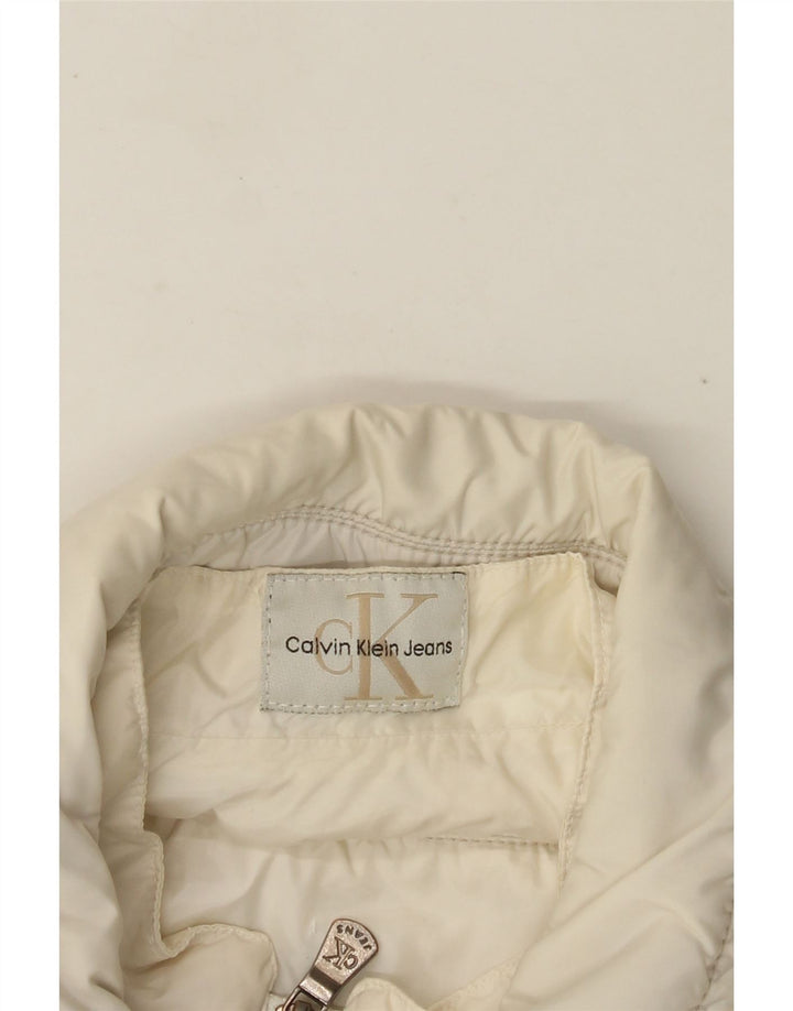 Calvin Klein Jeans Chaqueta utilitaria para hombre UK 38 Medium White