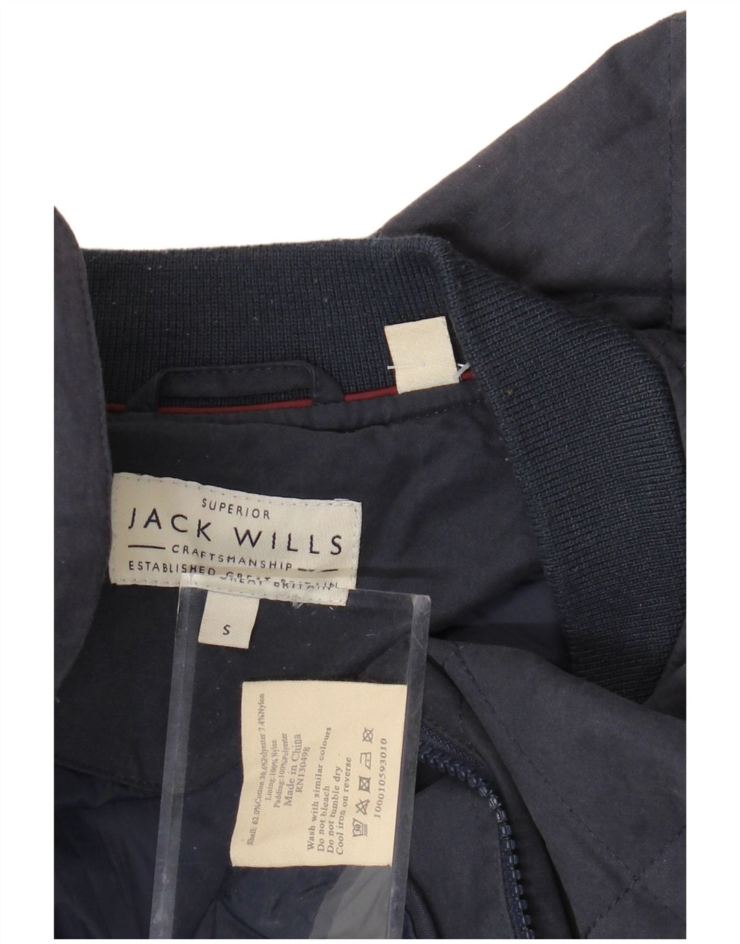 JACK WILLS Chaqueta bomber para hombre UK 36 Small Azul marino Algodón
