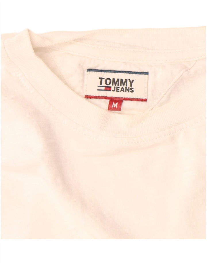 Tommy Hilfiger Hombre Top Gráfico Manga Larga Medio Blanco