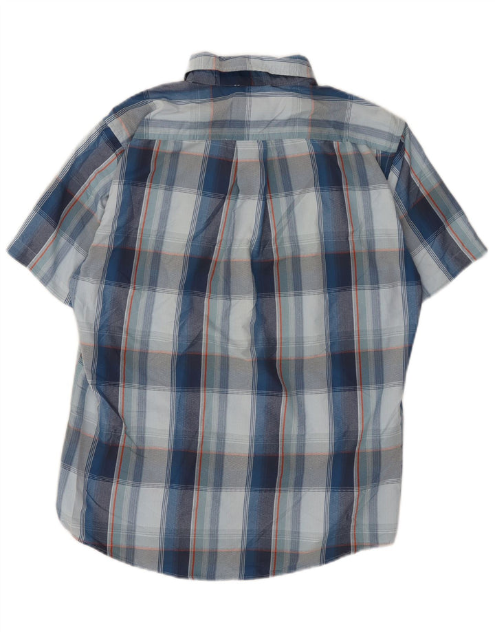 EDDIE BAUER Camisa de manga corta de corte clásico para hombre Nylon a cuadros azul pequeño