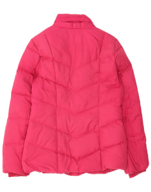 Tommy Hilfiger Chaqueta acolchada con capucha para mujer UK 10 Small Pink Poliéster