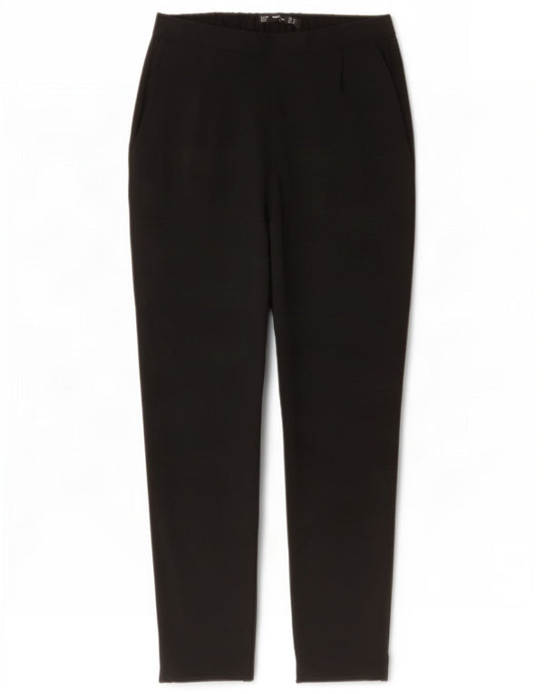 Zara Mujer Pantalones Casuales Cónicos De Cintura Alta XS W24 L25 Negro