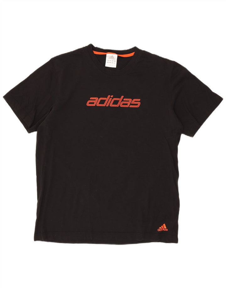ADIDAS Camiseta gráfica para hombre Top grande de algodón negro