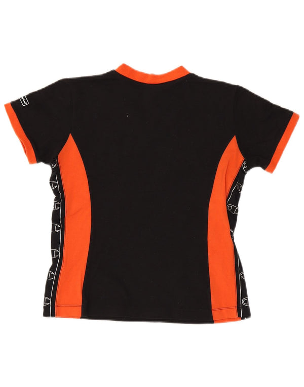 Champion Camiseta Corta Gráfica para Mujer UK 40 Medium Black Colorblock