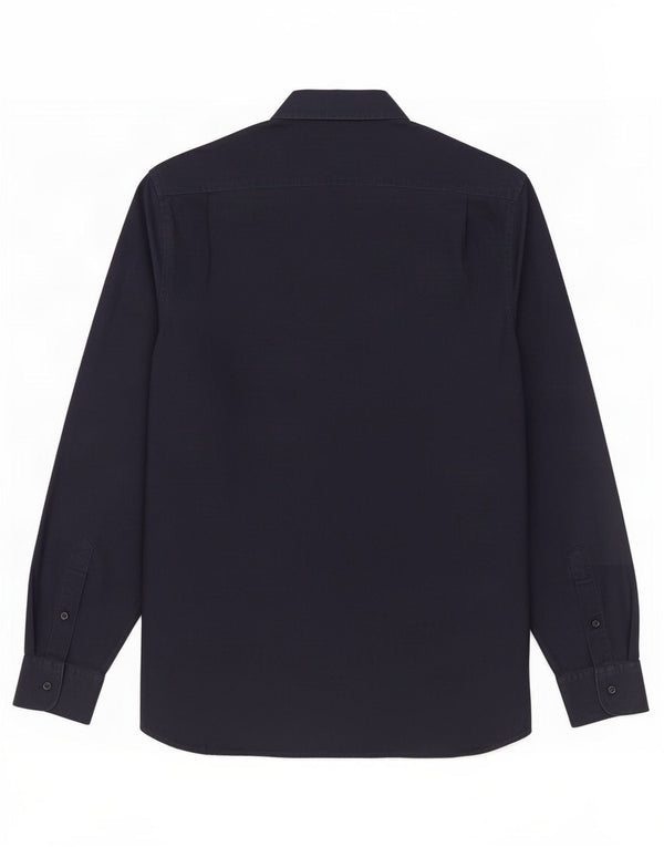Camisa Reiss Slim Fit para hombre de algodón azul marino grande