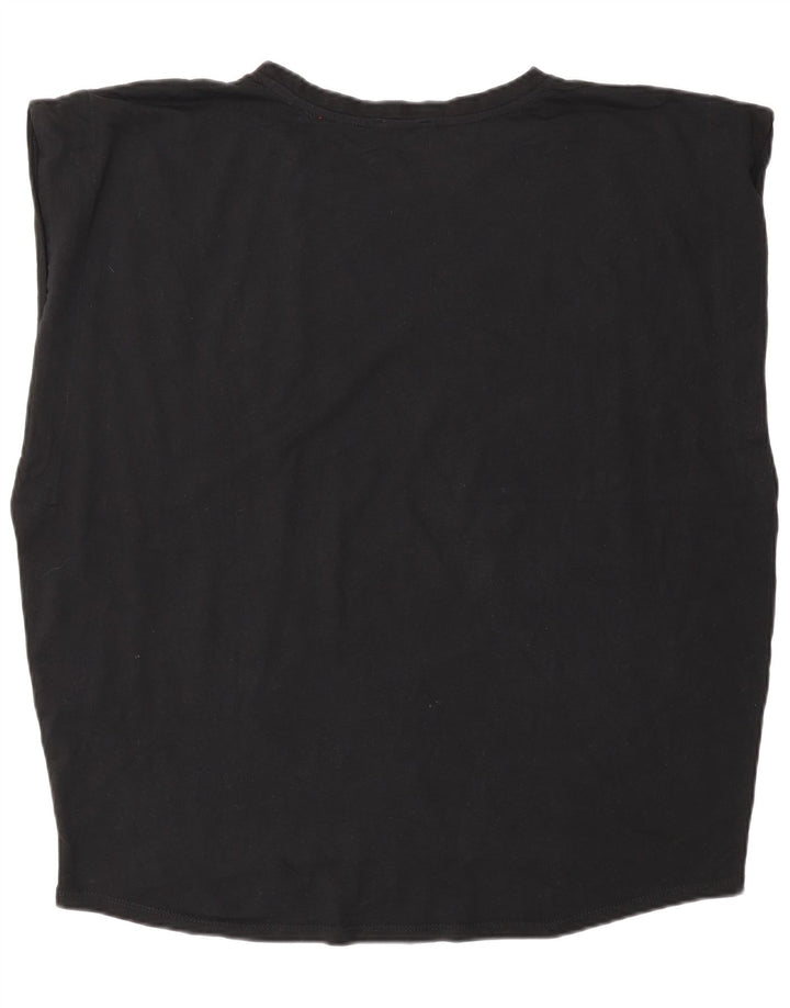 Zara Top sin mangas extragrande para mujer UK 46 Grande Algodón negro