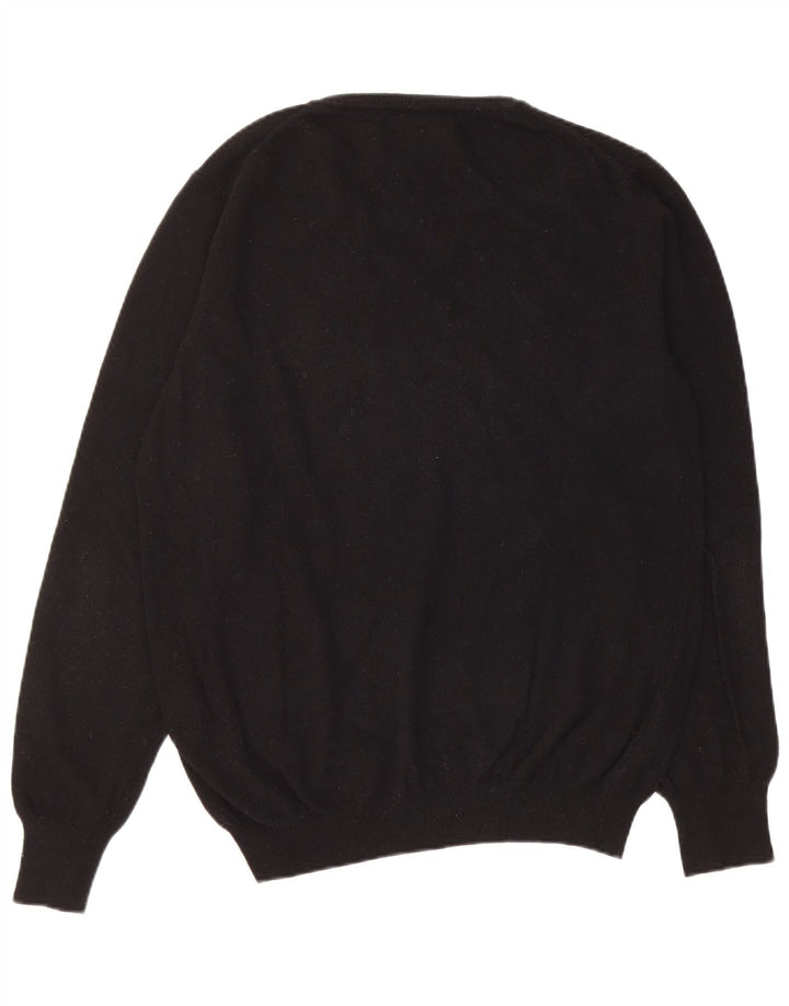 Liu Jo Jersey con Cuello en V para Hombre, Jersey Grande de Lana Virgen Negra