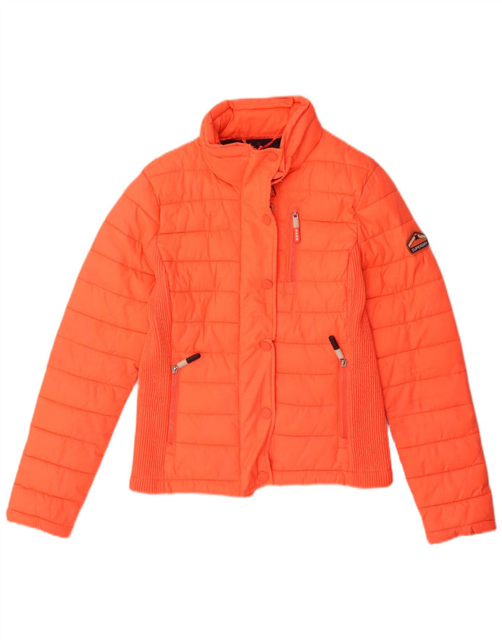 SUPERDRY Chaqueta acolchada para mujer UK 40 Small Naranja Poliéster