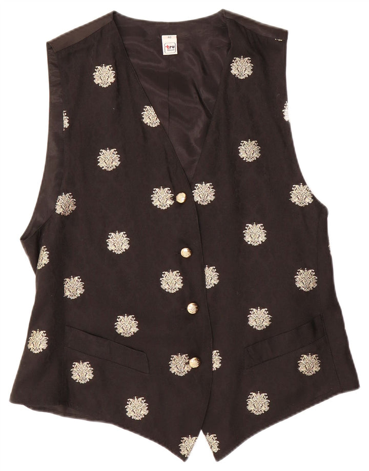 Chaleco para mujer TRU EU 40 Acetato floral negro mediano