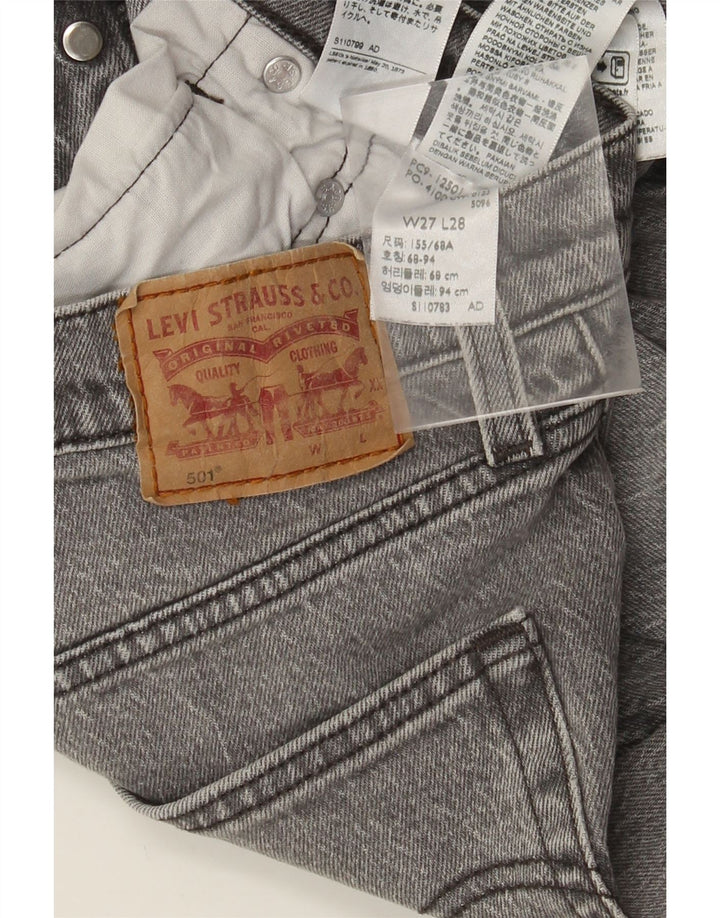 Levi's Vaqueros Rectos 501 Para Mujer W27 L28 Algodón Gris