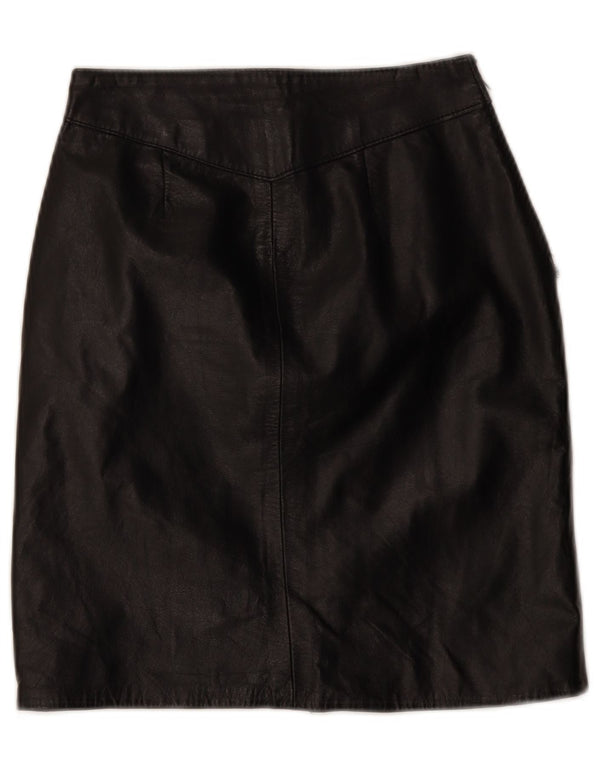 Falda de cuero vintage para mujer W24 XS Negro